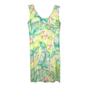 Vintage Jams World womens XS tropical floral sleeveless mini dress y2k costal